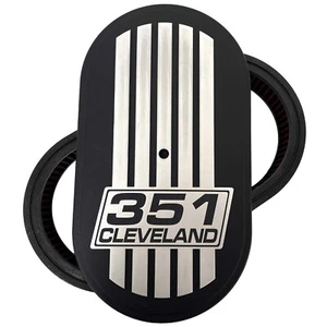 Ford 351 Cleveland 15" Oval Air Cleaner Kit, NEW Billet Top, Die-Cast Aluminum - Bild 1 von 5