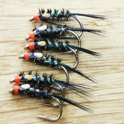 FLY FISHING BY J R BARTLEY Hot Head Diawl Bach Größe 12 (6er Set) Fliegenfischen Fliegen
