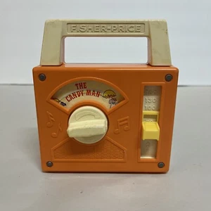 1978 Fisher Price 790 The Candy Man Wind Up Radio Orange Music Box ( It Plays) - Picture 1 of 14