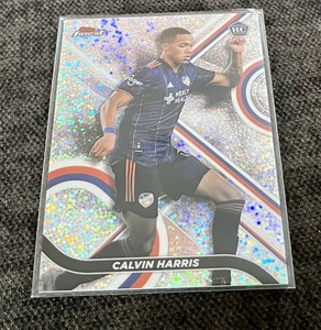 2022 Finest MLS Soccer Refractor Rookie Card CALVIN HARRIS SILVER SPECKLE /175