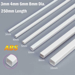 ABS Plastics Square Tube Pipe 3mm 4mm 6mm 8mm Dia. 250mm Length DIY Handmade - Picture 1 of 6