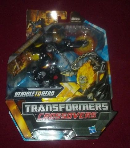 MARVEL 2009 TRANSFORMERS CROSSOVERS ghost rider motorcycle Vehicle to Hero new Cover