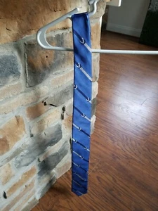 Tommy Hilfiger Tie 100% Silk Blue Fish Nautical Marine Adjustable Self Tie - Picture 1 of 5