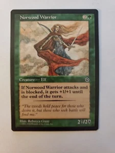MTG Magic The Gathering Card Norwood Warrior Creature Elf Green Portal Second Ag - Picture 1 of 2