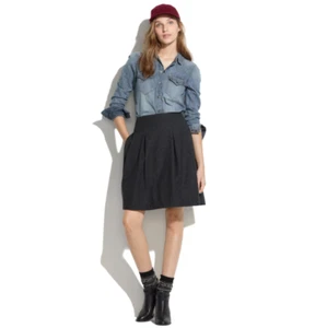 108 $ Madewell strukturierter Faltenrock Wolle mit Taschen anthrazitgrau Größe 4 - Bild 1 von 6