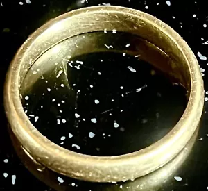 14K Yellow Solid Gold Plain Wedding UniSex Round Band Ring 6 Grams 5 mm Size 9 ! - Picture 1 of 7