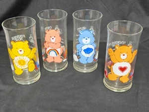 Vintage 1983 4 Care Bears Drinking Glasses Pizza Hut Limited Edition Glass - Picture 1 of 3