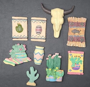 Lot Of 9 Southwestern Desert Themed Kitchen Fridge Refrigerator Magnets Cactus  - Picture 1 of 14