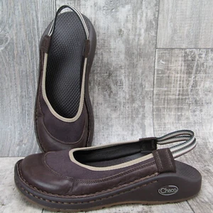 Sandalias Chaco Devotee Mujer 7,5 Cuero Marrón Lona Puntera Cerrada - Imagen 1 de 11
