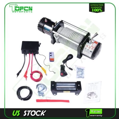 13000LB 12V Offroad Electric Winch Towing Remote control for 02-13 Jeep Liberty - Image 1 of 4