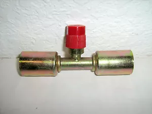 BEADLOCK A/C FITTING,STEEL,CRIMP SPLICE #6 W/ R134a 16mm SERVICE PORT SB6101-3 - Foto 1 di 1