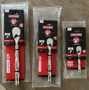 Craftsman V Series 3 Pc Rachet Set 1/4” 3/8” 1/2” Drive New Sealed Head Design - Picture 1 of 9
