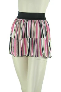 Poly Span Elastic Waist A-line Skater Mini Skirt S2012_27 - Picture 1 of 5