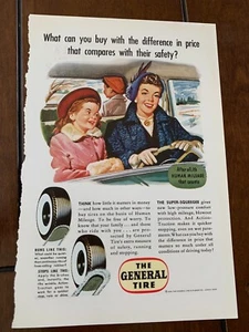 General Tire Extra Measure of Safety Running and Stopping 1950 Vintage Ad - Picture 1 of 2