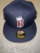 New Era 59Fifty Burlington Bees 4th Of July Hat Sz 7 1/4 Blue Brand New