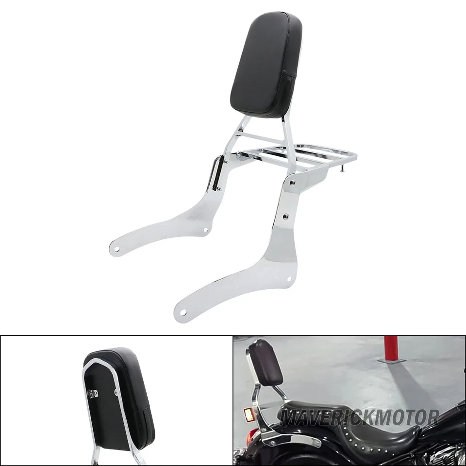 Respaldo trasero barra Sissy con portaequipajes para Kawasaki Vulcan VN 900 clásico personalizado Foto 1 de 4