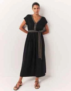 The White Company Organic Double Cotton Scoop Detail Dress Black UK 16, UVP 139£ - Bild 1 von 4