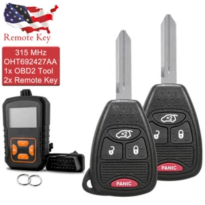 2 For 2008 -2014 Jeep Liberty Dodge Avenger Remote Key Fob OHT692427AA +Tool Kit - Picture 1 of 6