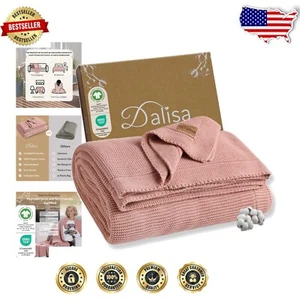 Luxurious 100% Organic Turkish Cotton Throw Blanket - GOTS Certified, 60x80 - Picture 1 of 10