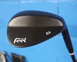 FEEL CUSTOM BLACK NITRIDE 64° LOB WEDGE SPINE ALIGNED BLACK PVD KBS $-TAPER - Picture 1 of 5