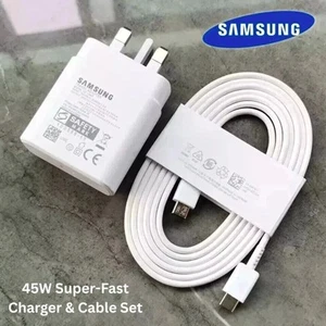 Genuine 45W Super Fast Charger Adapter Plug & Cable For Samsung Galaxy S24 S25+ - Picture 1 of 11