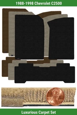 定制豪华地毯垫套装适用于 1988 - 1998 雪佛兰 C2500 带徽标 (3 件) #D3B — 第 1/4 张图片