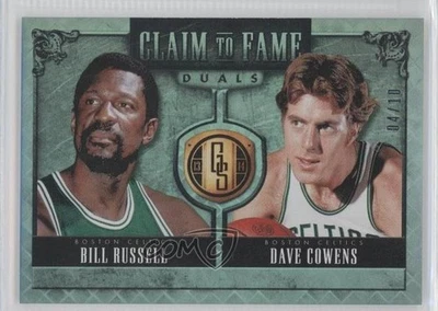 2013 Gold Standard Claim to Fame Duals Platinum /10 Bill Russell Dave Cowens HOF - Image 1 of 2