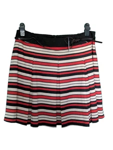 Ladies New Black Multi Striped Lined Pleated Skirt Womens Plus Size 18-20 'F28 - Picture 1 of 2