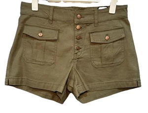 NO BOUNDARIES Shorts Women's Size 11 Olive Green Mid Rise Button Fly  PocketsNWT - Picture 1 of 12