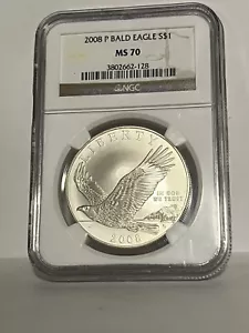 2008 P $1 BALD EAGLE COMMEMORATIVE NGC MS70 - Picture 1 of 2