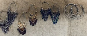 Wire and Hoop Post Fashion Earrings Lot Of 4 Pair - Bild 1 von 4