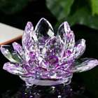 Lotus Glass Candlestick Home Decor Craft Tea Light Flower Candle Holder Crystal