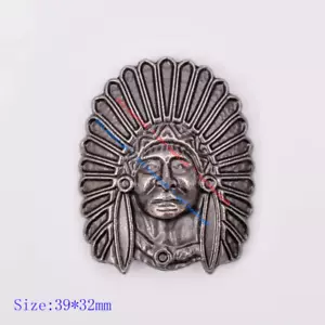 5PC Big 1-1/2'' Solid Ethnic Indian Head Chief CONCHO Screw Back Antique Silver - Picture 1 of 10