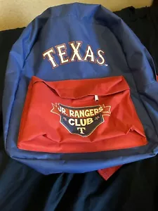 Texas Rangers Jr. Ranger Club Full-Size Backpack Blue & Red Baseball Giveaway - Picture 1 of 2