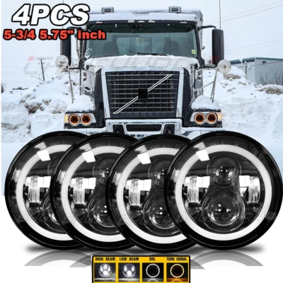 4PCS For Volvo VHD 2001-2019 5-3/4" 5.75" Inch LED Projector Headlight Headlamp - Image 1 of 4