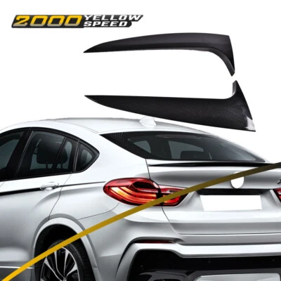 Rear Window Spoiler Side Wing Cover Set Black Fit For BMW X4 G02 2019-2021 2Pcs - Image 1 of 4