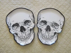 Placas de calavera esqueleto (juego de 2) (plástico) (aptas para lavavajillas) (no aptas para microondas) - Imagen 1 de 3