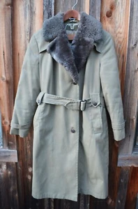 Gabardina larga de plumón Eddie Bauer de colección chaqueta con cinturón para hombre mediana - Imagen 1 de 8