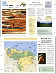 Venezuela - South America - Atlas Of The World Fact File Fold-Out Page - Picture 1 of 1