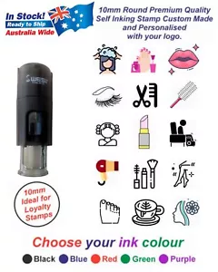Custom 10mm Loyalty Card Stamp Hair Salon Nails Brows Lashes facial cafe massage - Picture 1 of 2
