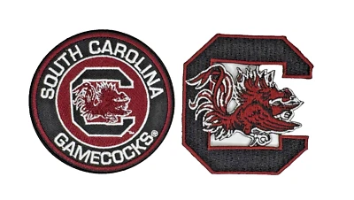 (2) South Carolina Gamecocks Logo Embroidered 3in Iron / Sew-On Patch