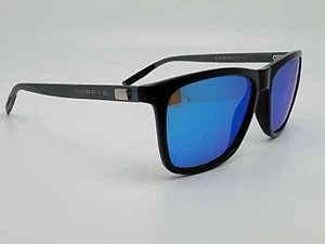 Merry’s S’8286 Black Gunmetal Frame Blue Mirror Polarized Lens Sunglasses 56mm - Picture 1 of 12