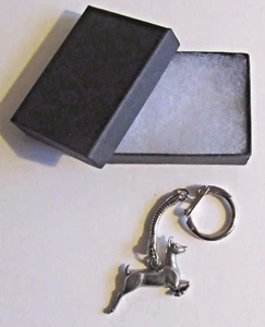 F) KEYRING PEWTER DEER MUNTJAC FALLOW CHITAL ROE VENISON BAMBI ANIMAL MAMMAL - Picture 1 of 6