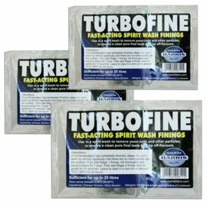 3x Harris Turbofine 24hr Spirit Wash 2 part Finings for 25L 65g - Picture 1 of 6