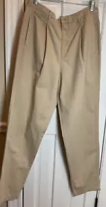 LIZ CLAIBORNE PANTALONE DONNA KAKI PLISSETTATO TAGLIA 16 100% COTONE NUOVO - Foto 1 di 3