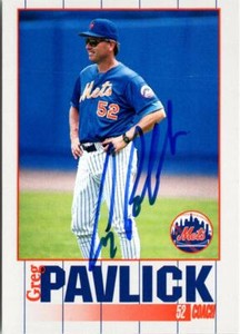 Greg Pavlick autographed baseball card (New York Mets) 1995 Kahns #52