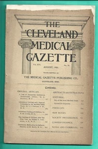 Cleveland Medical Journal Aug 1901 Doctor Nurse Child Joke Army Derm Adv Med - Bild 1 von 2