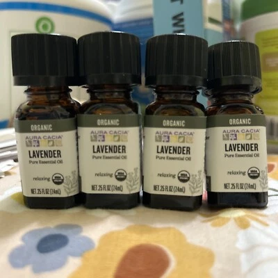 Pack Of 4 Organic Aura Cacia Lavender @.25 Oz - Image 1 of 2