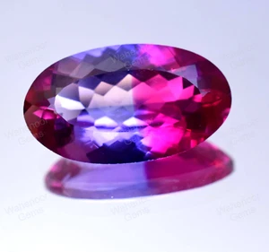 Natural Bi-Color Sapphire 31.60 Ct Oval IF AGL Certified Loose Gemstone - Picture 1 of 7