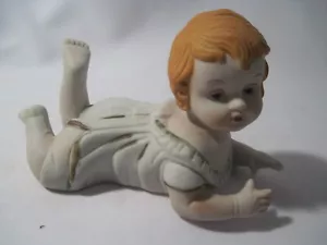 Vintage Bisque Piano Baby Figurine Red Hair - Bild 1 von 10